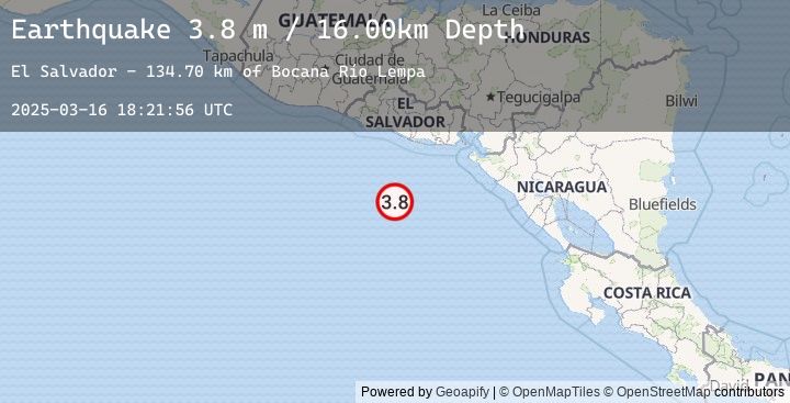 Map of OFF THE COAST OF EL SALVADOR