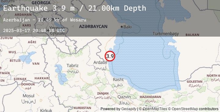 Map of CASPIAN SEA, OFFSHORE AZERBAIJAN