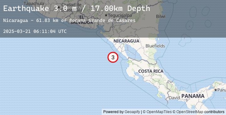 Map of NEAR COAST OF NICARAGUA