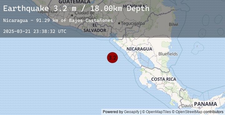 Map of NEAR COAST OF NICARAGUA