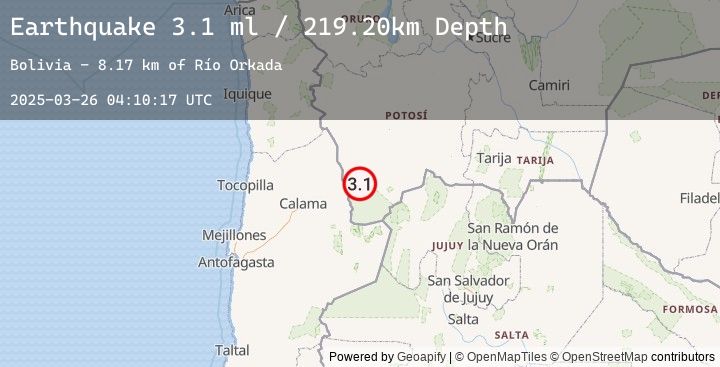 Map of POTOSI, BOLIVIA