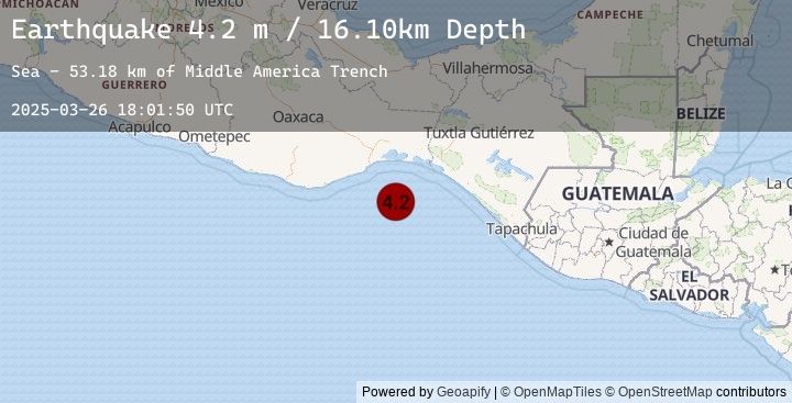 Map of OFFSHORE OAXACA, MEXICO