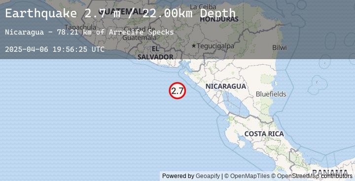 Map of NEAR COAST OF NICARAGUA