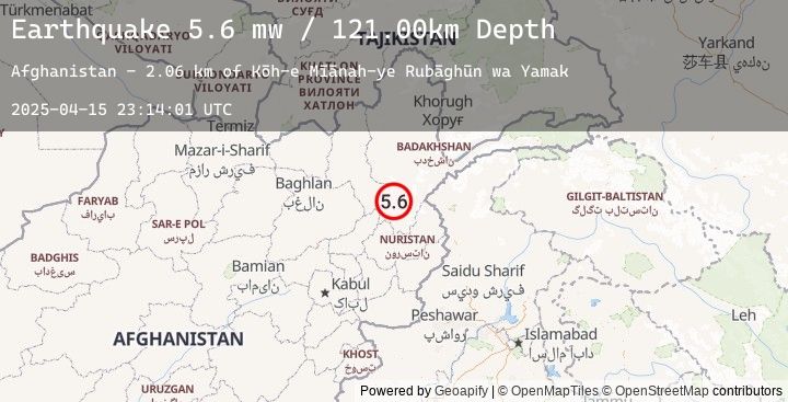 Map of HINDU KUSH REGION, AFGHANISTAN