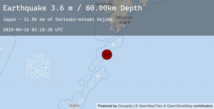 Map of RYUKYU ISLANDS, JAPAN