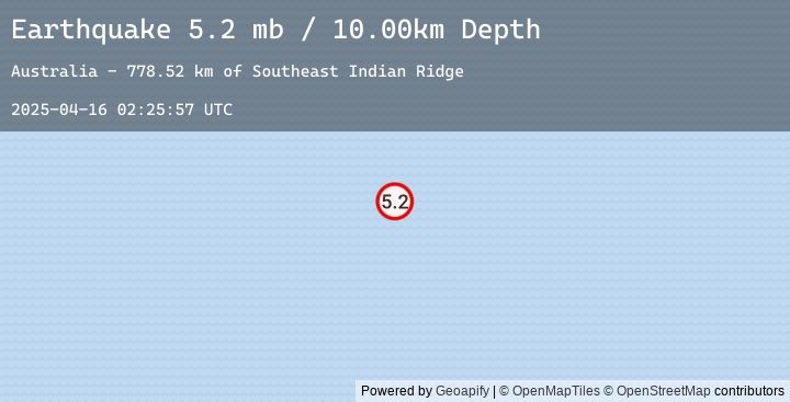 Map of SOUTHEAST INDIAN RIDGE