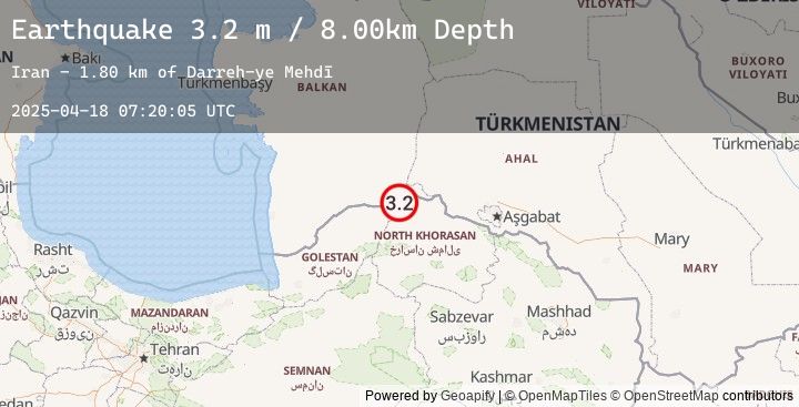 Map of NORTHEASTERN IRAN