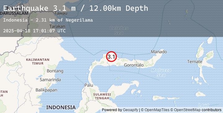 Map of MINAHASA, SULAWESI, INDONESIA