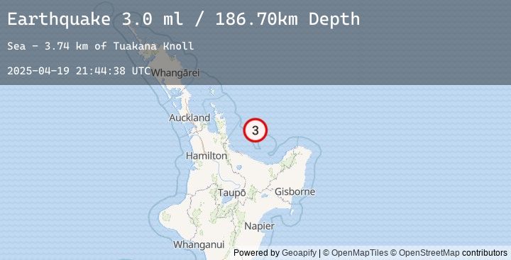 Map of NORTH ISLAND OF NEW ZEALAND