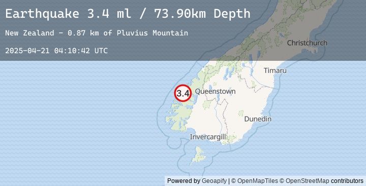 Map of SOUTH ISLAND OF NEW ZEALAND