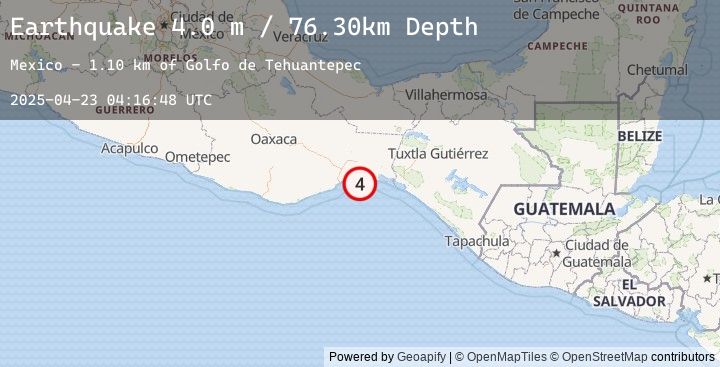 Map of OFFSHORE OAXACA, MEXICO