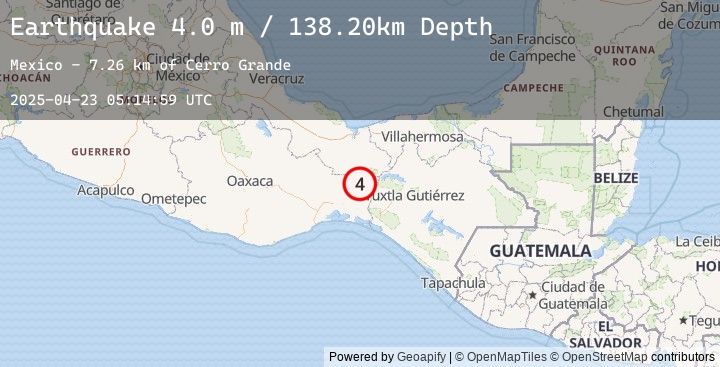 Map of OAXACA, MEXICO