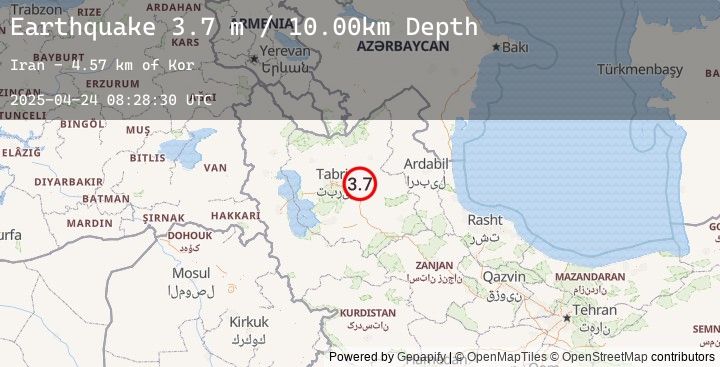 Map of NORTHWESTERN IRAN