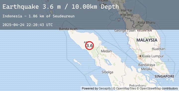 Map of NORTHERN SUMATRA, INDONESIA