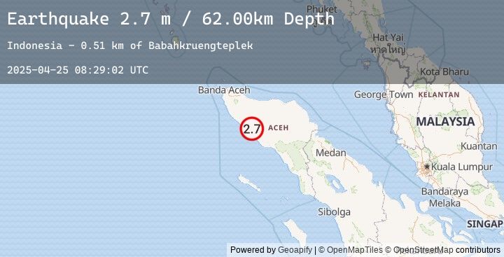 Map of NORTHERN SUMATRA, INDONESIA