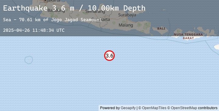 Map of SOUTH OF JAVA, INDONESIA