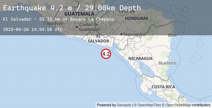 Map of OFFSHORE EL SALVADOR