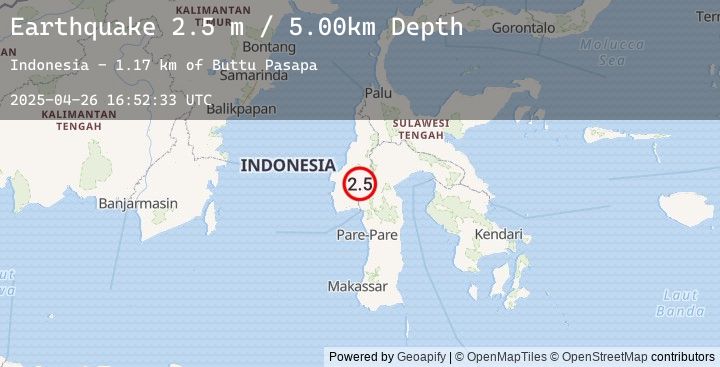 Map of SULAWESI, INDONESIA