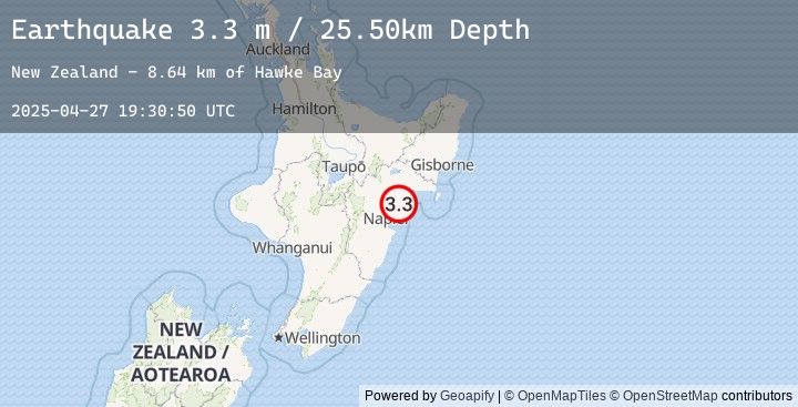 Map of OFF E. COAST OF N. ISLAND, N.Z.
