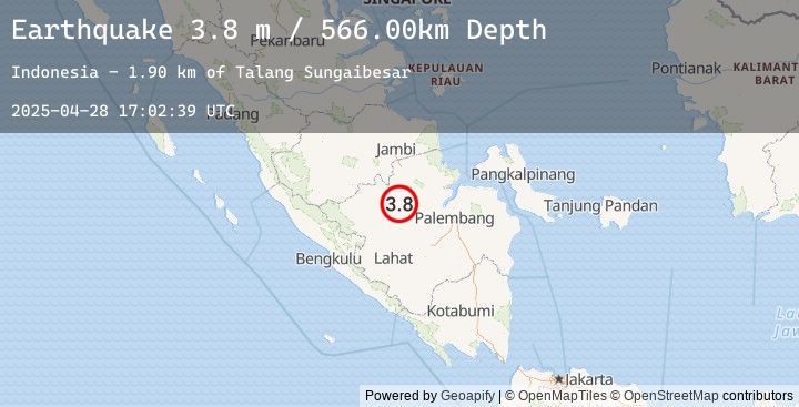 Map of SOUTHERN SUMATRA, INDONESIA