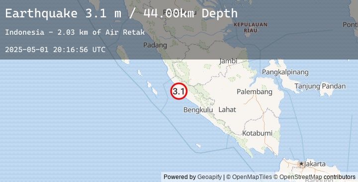 Map of SOUTHERN SUMATRA, INDONESIA