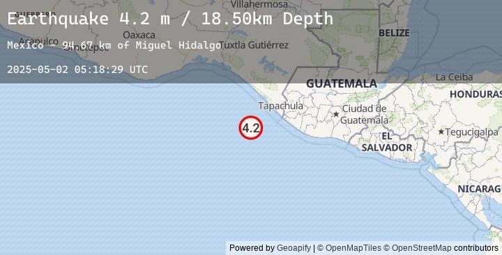 Map of OFF COAST OF CHIAPAS, MEXICO