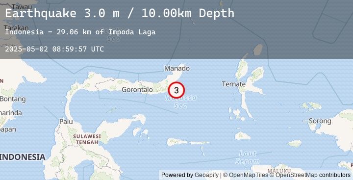 Map of MINAHASA, SULAWESI, INDONESIA
