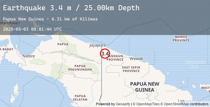 Map of NEW GUINEA, PAPUA NEW GUINEA
