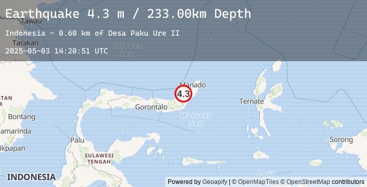 Map of MINAHASA, SULAWESI, INDONESIA