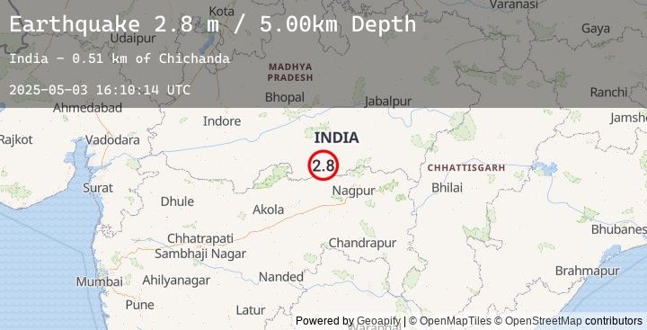 Map of MADH. PRADESH-MAHARASHTRA, INDIA