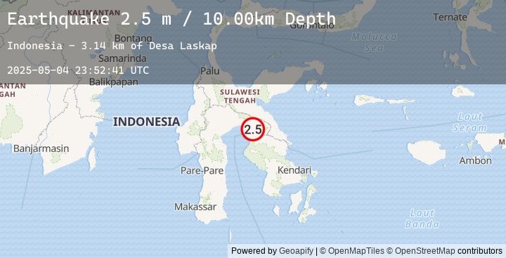 Map of SULAWESI, INDONESIA