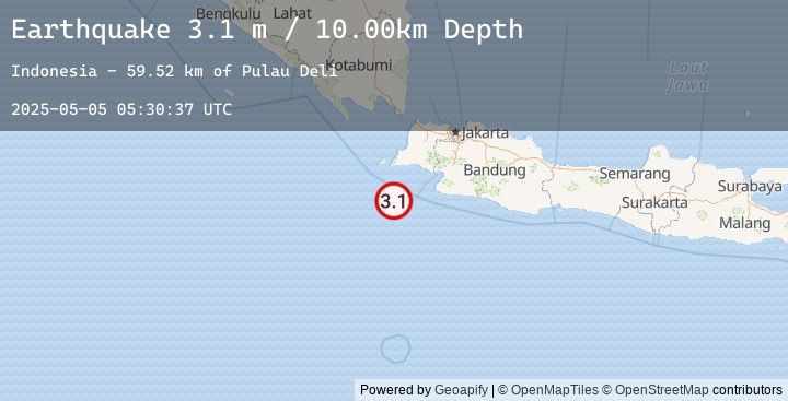 Map of JAVA, INDONESIA
