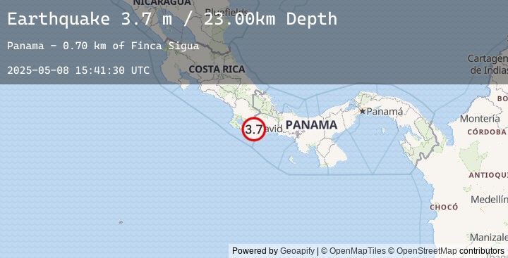 Map of PANAMA-COSTA RICA BORDER REGION