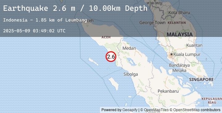 Map of NORTHERN SUMATRA, INDONESIA