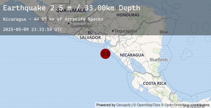 Map of NEAR COAST OF NICARAGUA