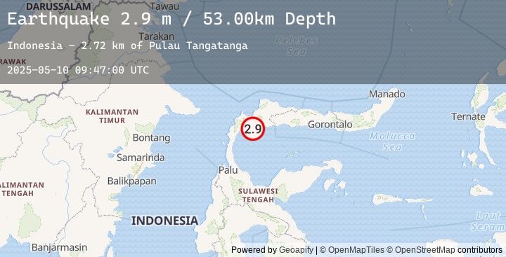 Map of MINAHASA, SULAWESI, INDONESIA