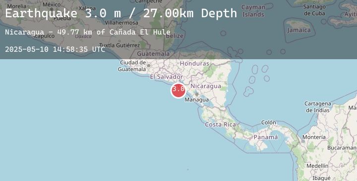 Map of NEAR COAST OF NICARAGUA