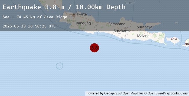 Map of SOUTH OF JAVA, INDONESIA