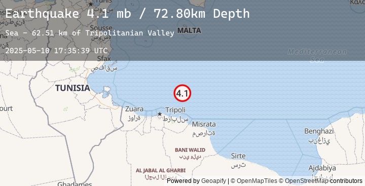 Map of CENTRAL MEDITERRANEAN SEA