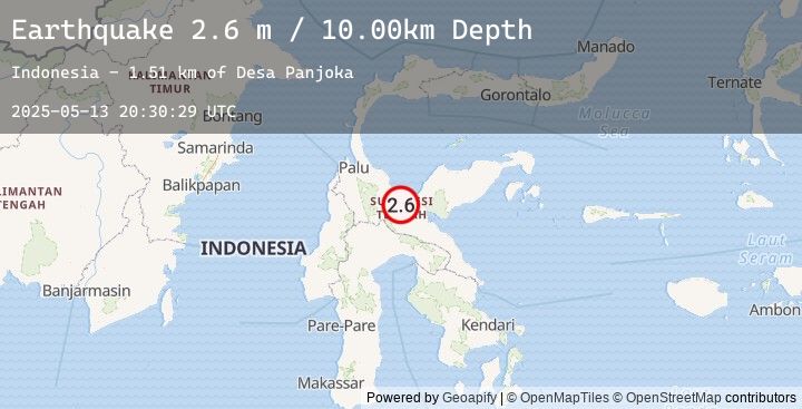 Map of SULAWESI, INDONESIA