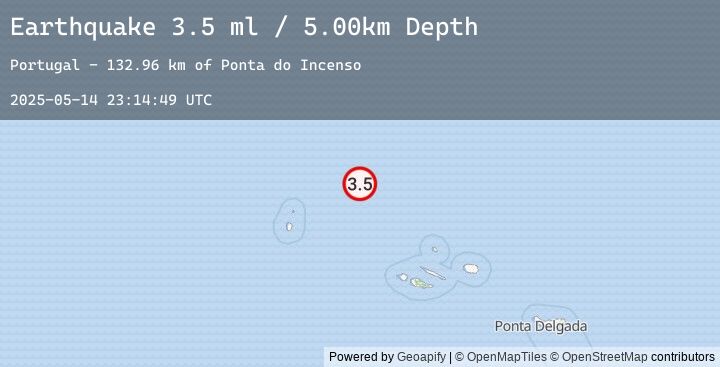 Map of AZORES ISLANDS REGION