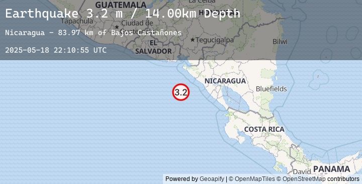 Map of NEAR COAST OF NICARAGUA