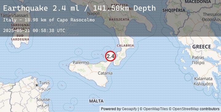 Map of SICILY, ITALY