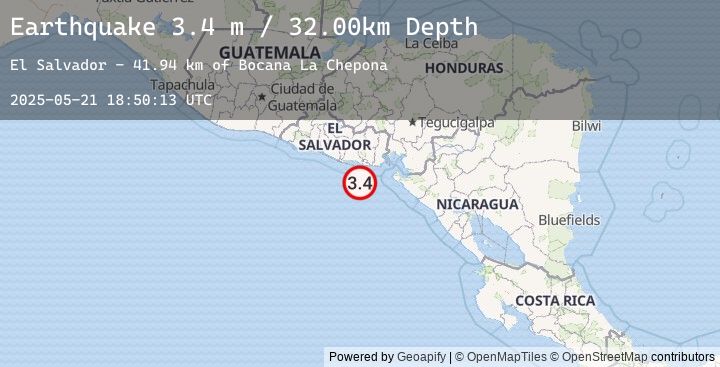 Map of OFFSHORE EL SALVADOR