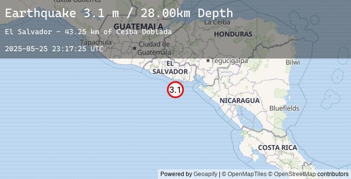 Map of OFFSHORE EL SALVADOR