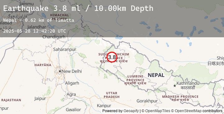 Map of NEPAL-INDIA BORDER REGION