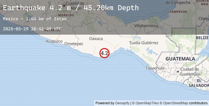 Map of OAXACA, MEXICO