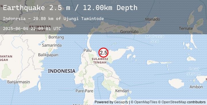 Map of SULAWESI, INDONESIA
