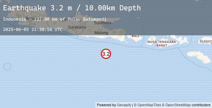 Map of SOUTH OF JAVA, INDONESIA