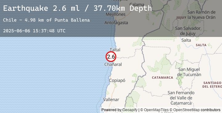 Map of OFFSHORE ANTOFAGASTA, CHILE